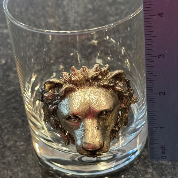 EUC Arthur Court Lion Head Safari Line Lowball Double Old Fashioned Glass - Picture 5 of 6